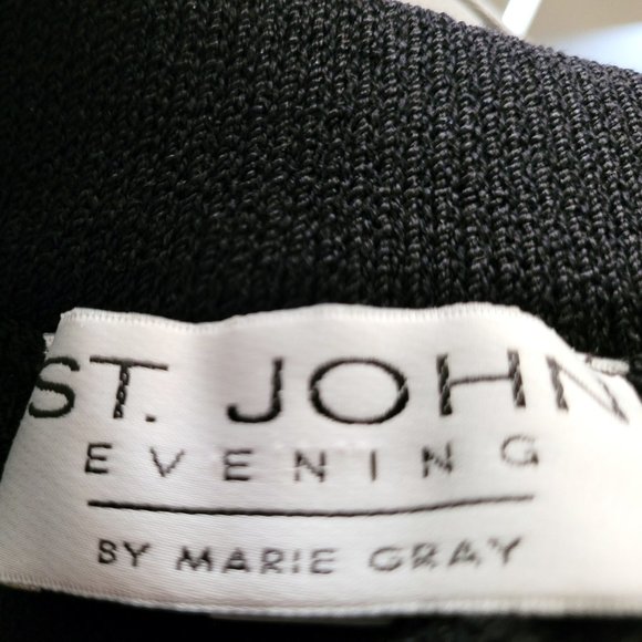 St. John EVENING Embellished Knit Formal Black Jacket Size 8 - Picture 4 of 8